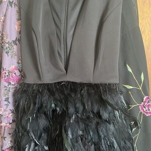 Chic Black Feathered Dress
